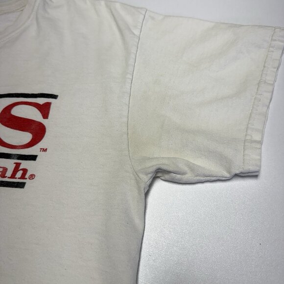 Vintage UTES University of Utah T Shirt Mens Large White Y2K Short Sleeve - Picture 6 of 13
